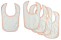 Bambini White Interlock Bib Pink Binding (Pack of 5)